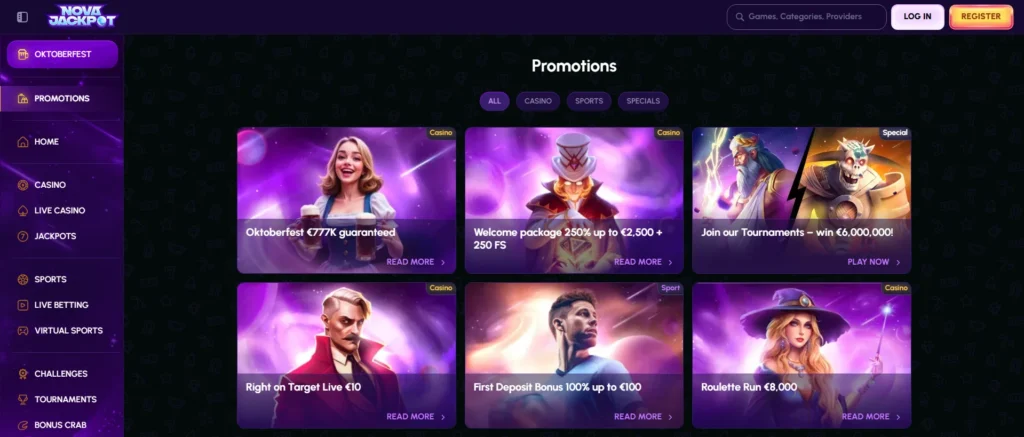 NovaJackpot Bonus Code