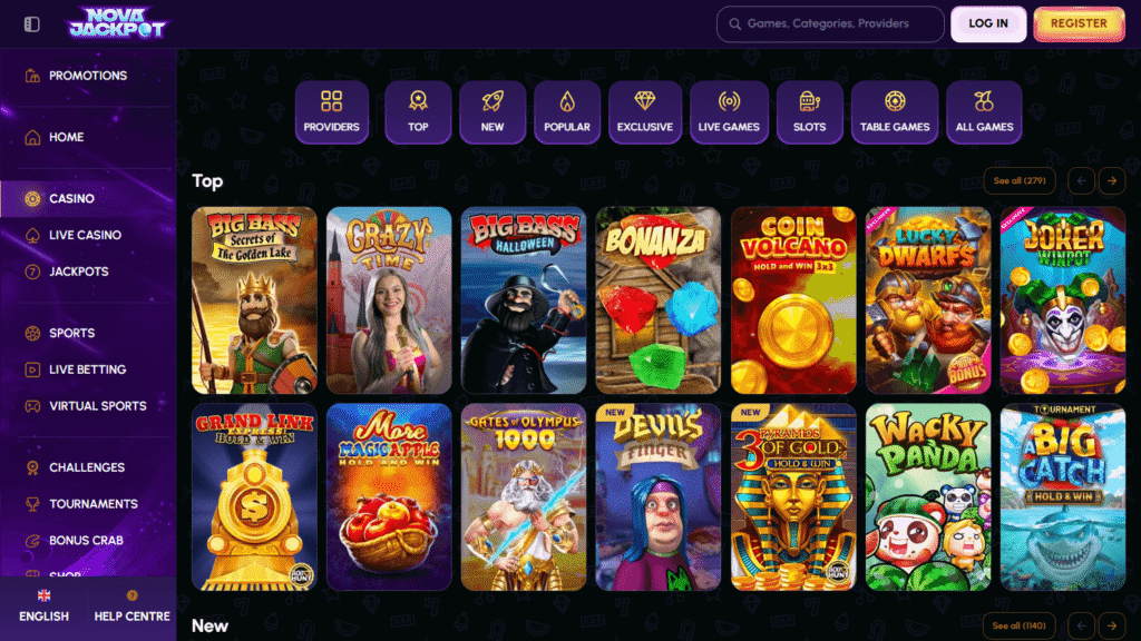 novajackpot casino game gallery