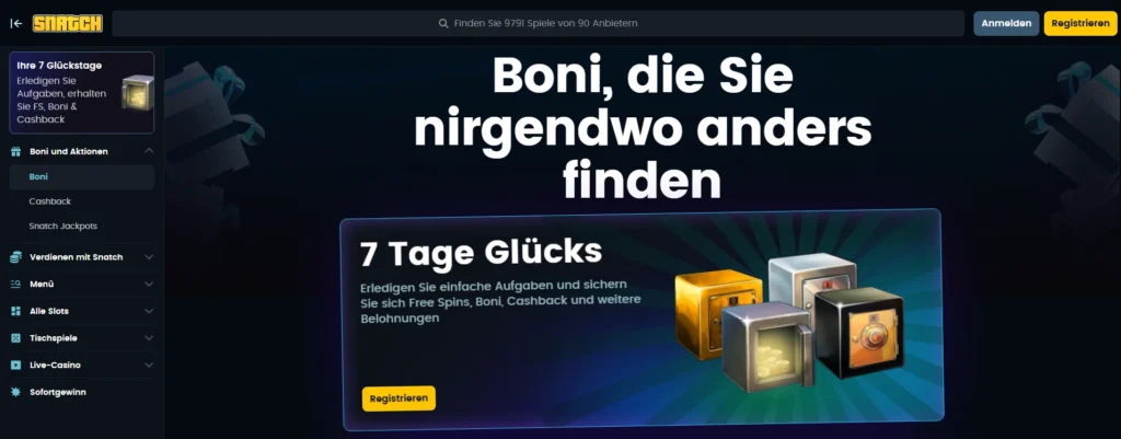 Snatch casino bonuses